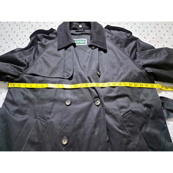 Lauren Ralph Lauren Black Double Breasted‎ Trench Coat Mens Size 42R - Picture 5 of 7